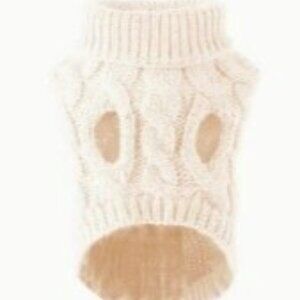 Cozy Knit Pet Sweater for Cats & Dogs - Warm Pullover Winter White color Size L